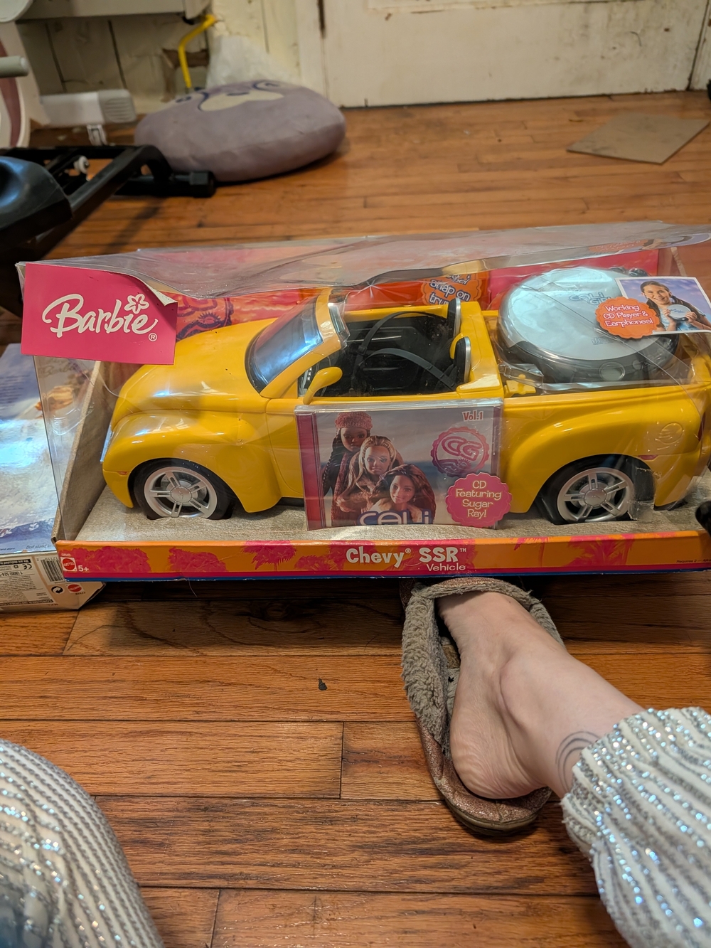 Barbie Yellow Chevy SSR Convertible Toy Truck with CD